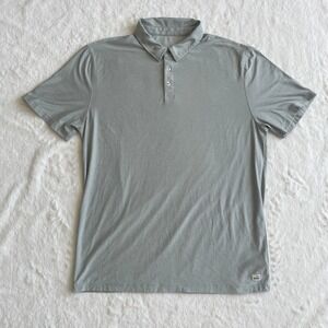 Vuori Strato Tech Polo Mist Heather Gray Short Sleeve Performance Shirt Mens L